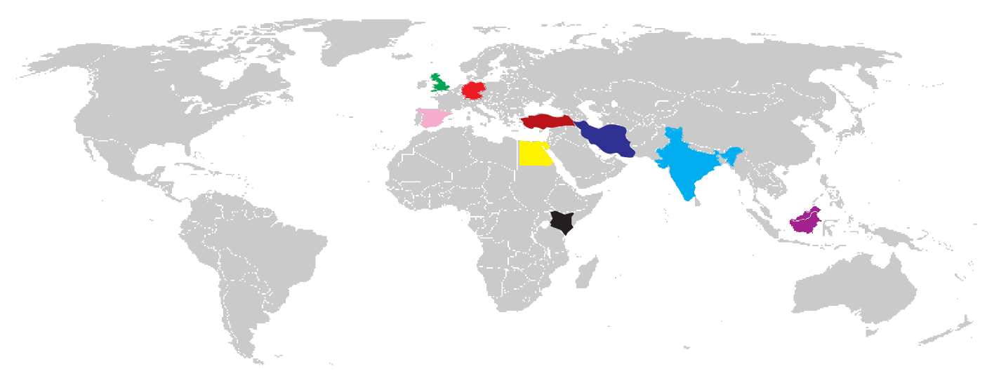 World map of our international Participation
